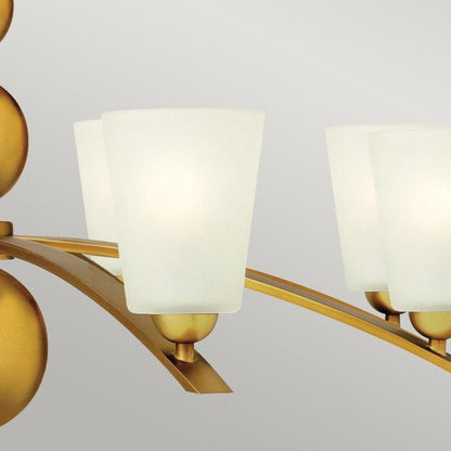 Hinkley Zelda 8-Light Vintage Brass Modern Chandelier with Etched Glass