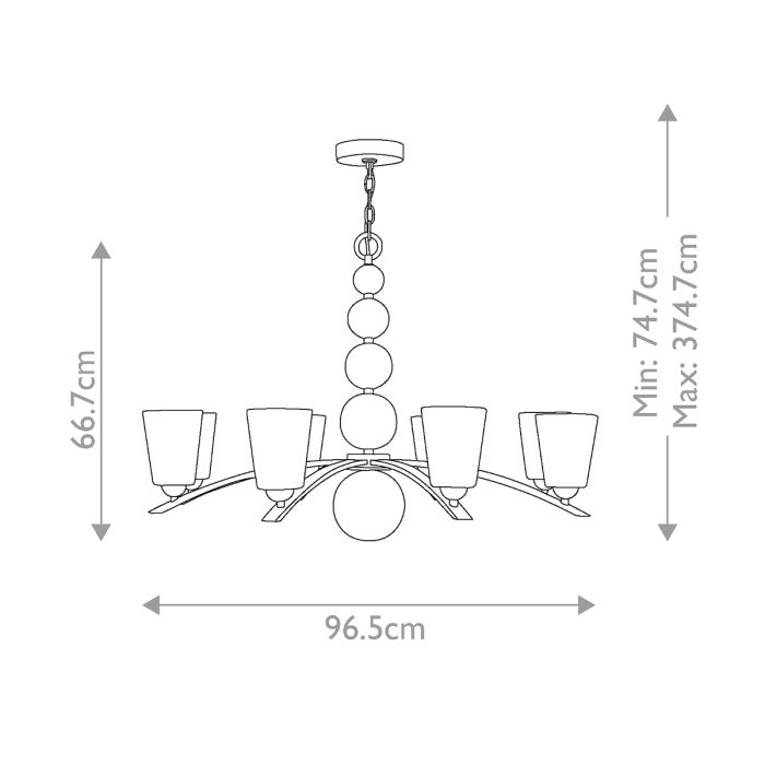 Hinkley Zelda 8-Light Vintage Brass Modern Chandelier with Etched Glass