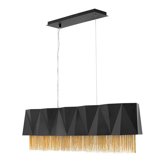 Hinkley Zuma 6-Light Satin Black and Gold Island Chandelier