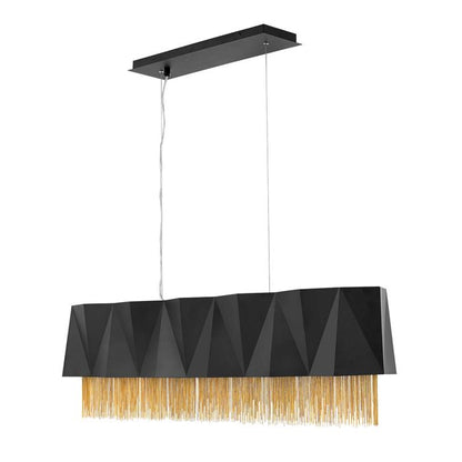 Hinkley Zuma 6-Light Satin Black and Gold Island Chandelier
