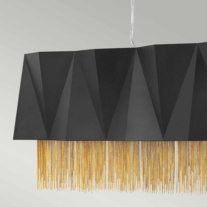 Hinkley Zuma 6-Light Satin Black and Gold Island Chandelier