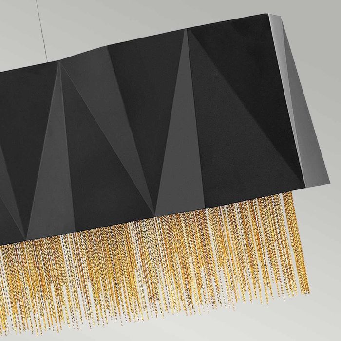Hinkley Zuma 6-Light Satin Black and Gold Island Chandelier