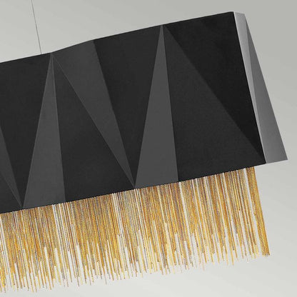 Hinkley Zuma 6-Light Satin Black and Gold Island Chandelier