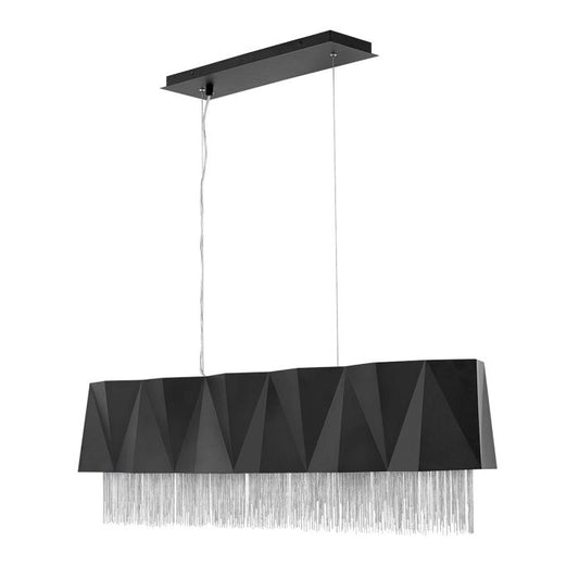 Hinkley Zuma 6-Light Satin Black and Silver Island Chandelier