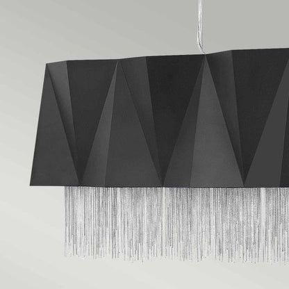 Hinkley Zuma 6-Light Satin Black and Silver Island Chandelier