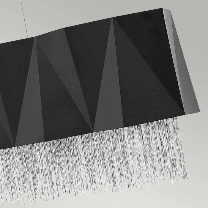 Hinkley Zuma 6-Light Satin Black and Silver Island Chandelier