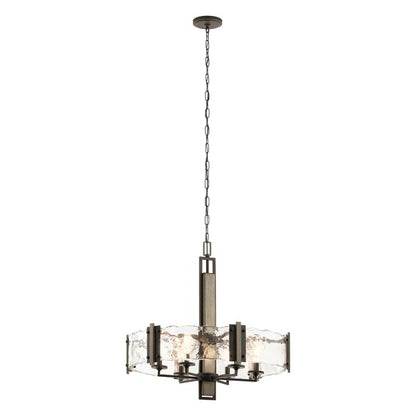 Kichler Aberdeen 6-Light Distressed Grey & Olde Bronze Rust Glass Chandelier