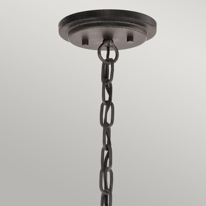 Kichler Ahrendale 3-Light Anvil Iron Duo-Mount Industrial Chandelier