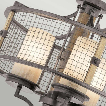 Kichler Ahrendale 3-Light Anvil Iron Duo-Mount Industrial Chandelier