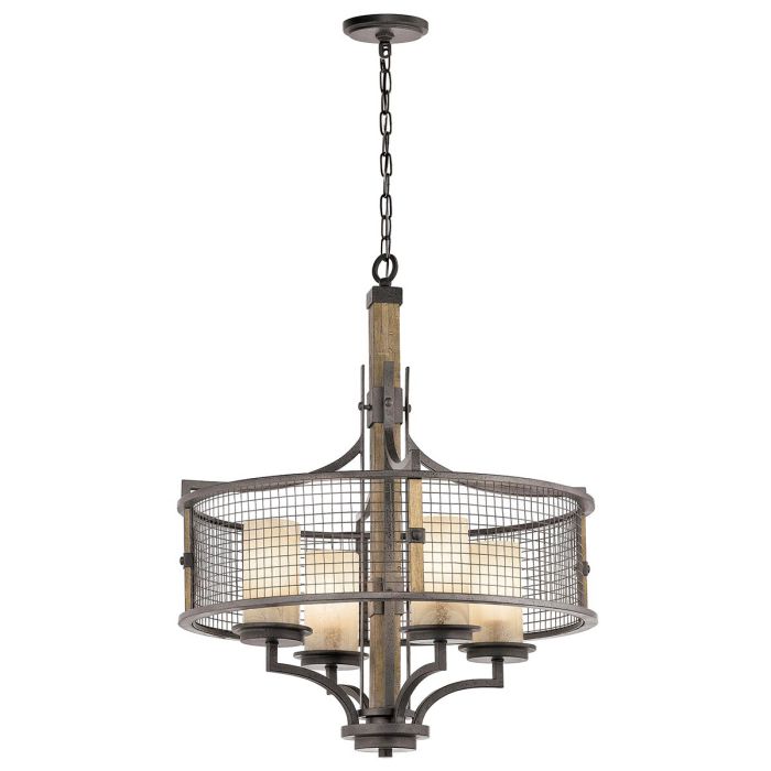 Kichler Ahrendale 4-Light Anvil Iron Industrial Chandelier