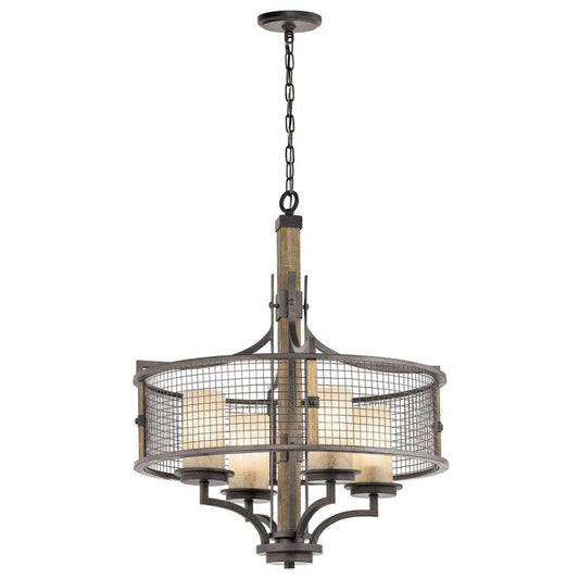 Kichler Ahrendale 4-Light Anvil Iron Industrial Chandelier