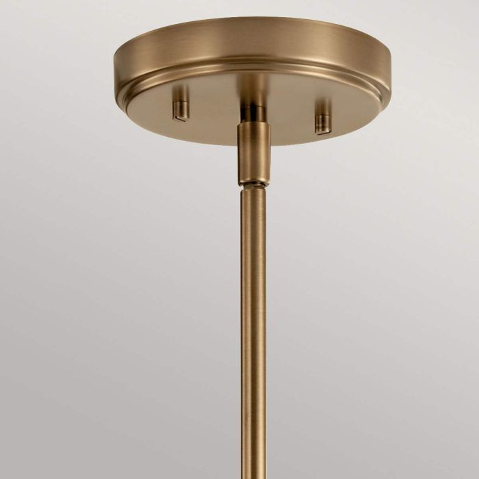 Kichler Aivian 3-Light Weathered Brass Glass Chandelier