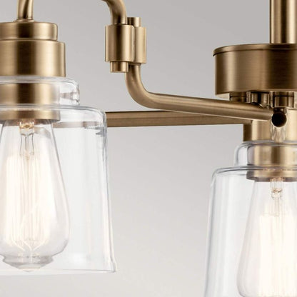 Kichler Aivian 5-Light Weathered Brass Glass Chandelier
