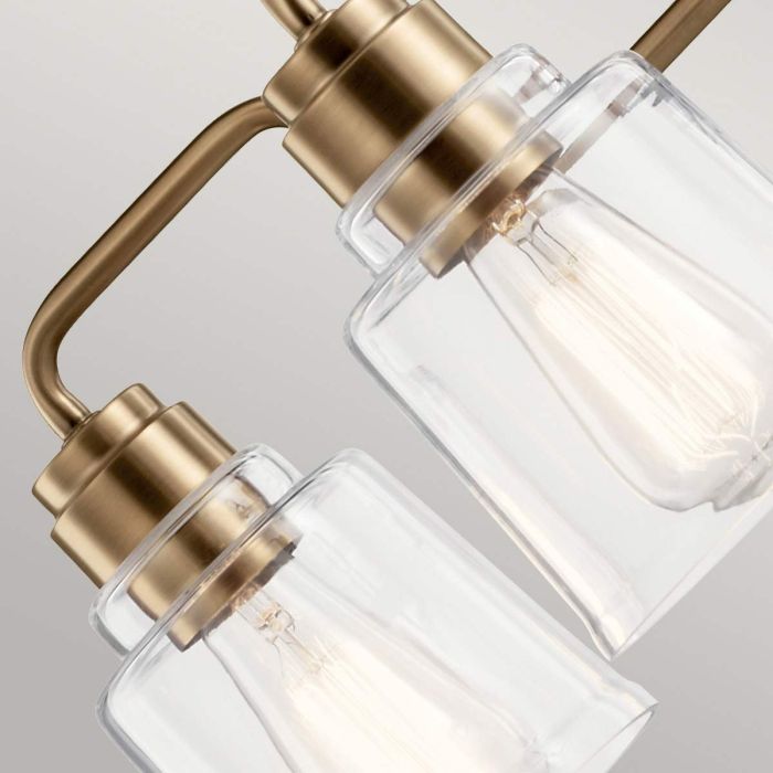 Kichler Aivian 5-Light Weathered Brass Glass Chandelier
