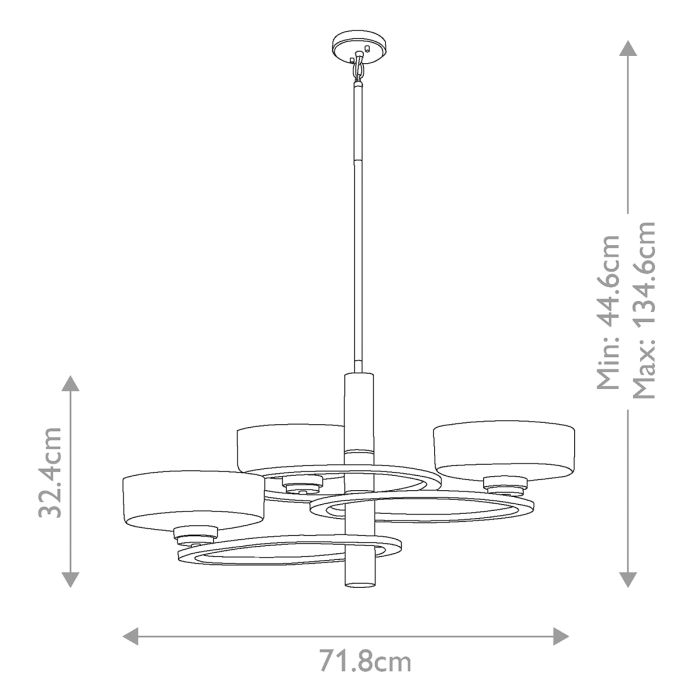 Kichler Aleeka 3-Light Classic Pewter Modern LED Chandelier