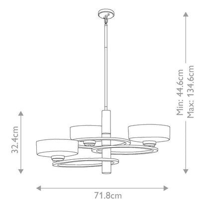 Kichler Aleeka 3-Light Classic Pewter Modern LED Chandelier