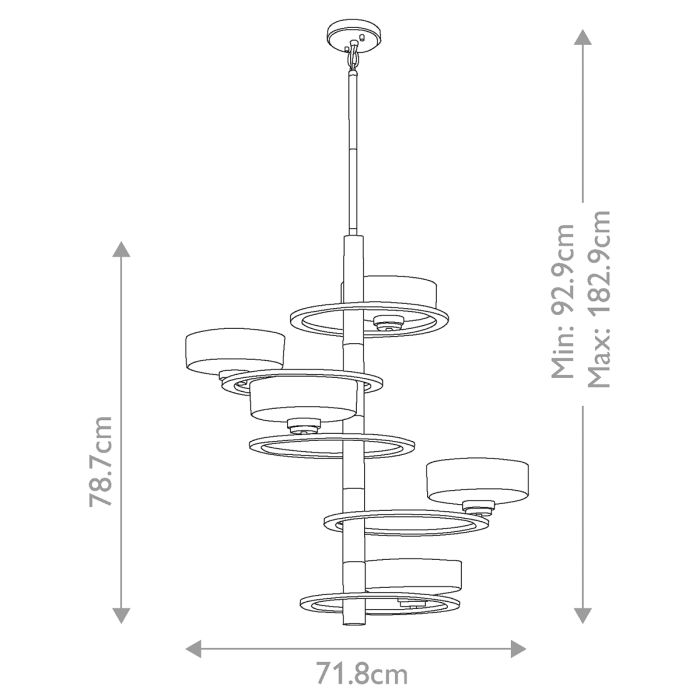 Kichler Aleeka 5-Light Tall Classic Pewter Modern LED Chandelier