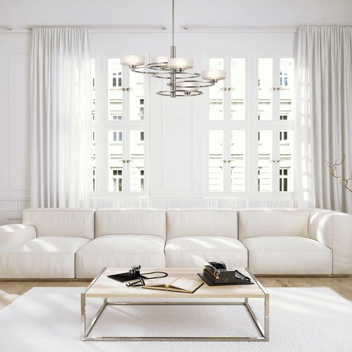 Kichler Aleeka 5-Light Classic Pewter Modern LED Chandelier