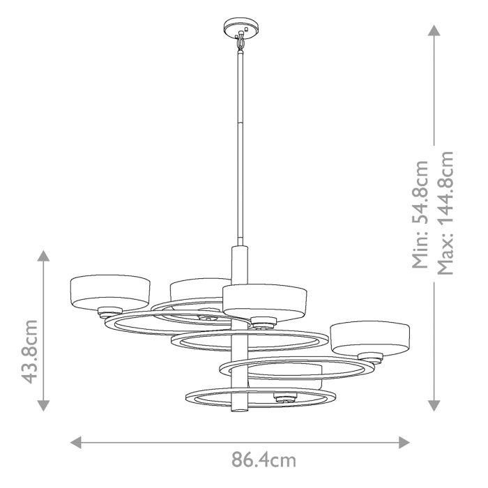 Kichler Aleeka 5-Light Classic Pewter Modern LED Chandelier