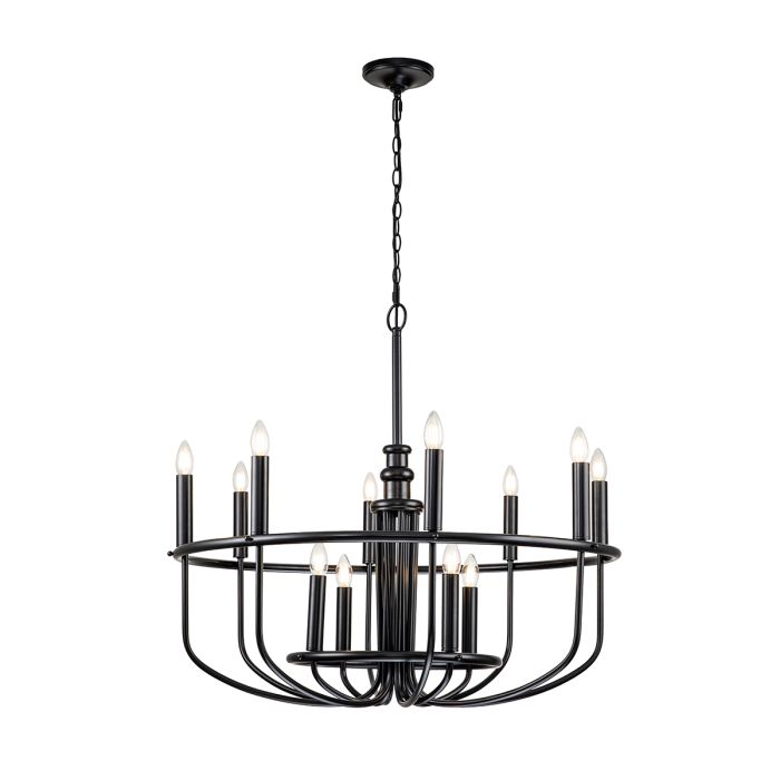 Kichler Capitol Hill 12-Light Black Modern Chandelier