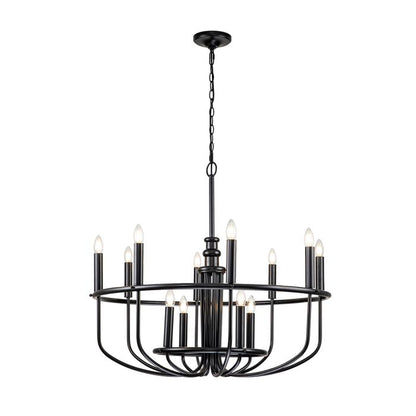 Kichler Capitol Hill 12-Light Black Modern Chandelier