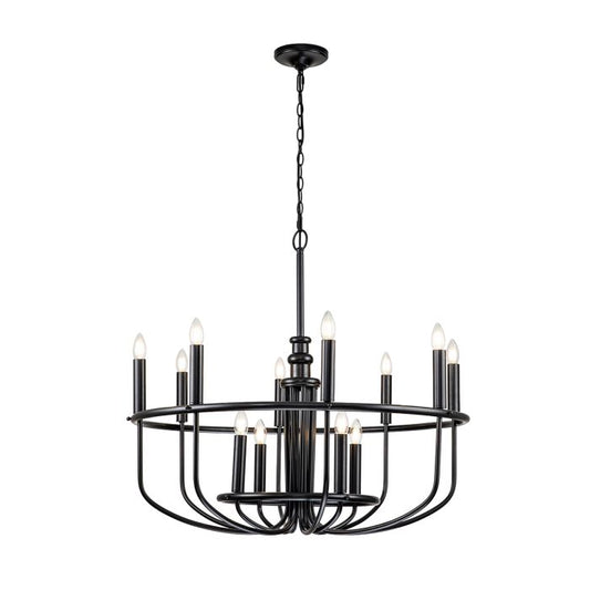 Kichler Capitol Hill 12-Light Black Modern Chandelier