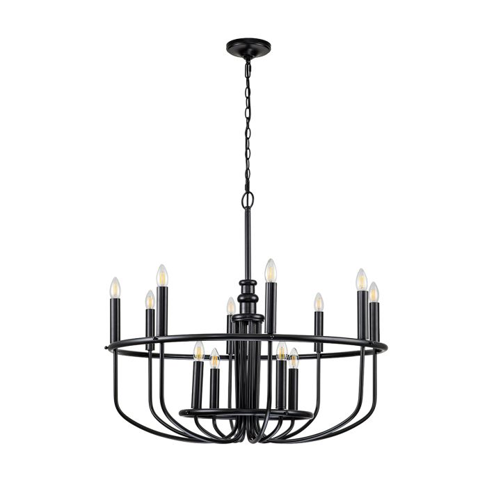 Kichler Capitol Hill 12-Light Black Modern Chandelier