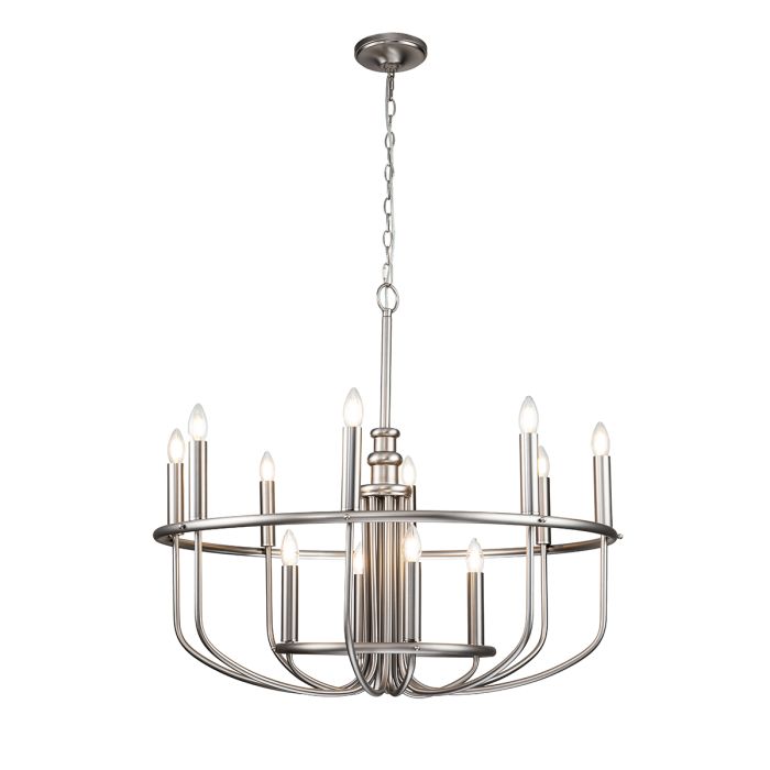 Kichler Capitol Hill 12-Light Brushed Nickel Modern Chandelier