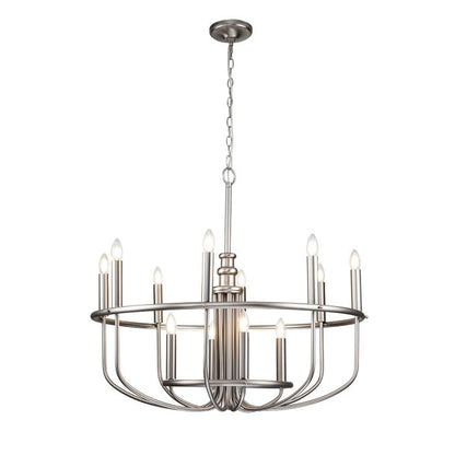 Kichler Capitol Hill 12-Light Brushed Nickel Modern Chandelier