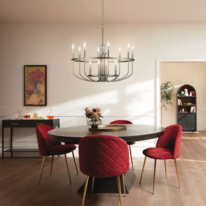 Kichler Capitol Hill 12-Light Brushed Nickel Modern Chandelier