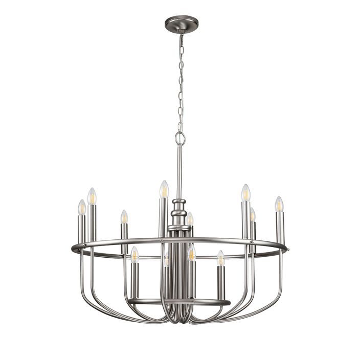Kichler Capitol Hill 12-Light Brushed Nickel Modern Chandelier