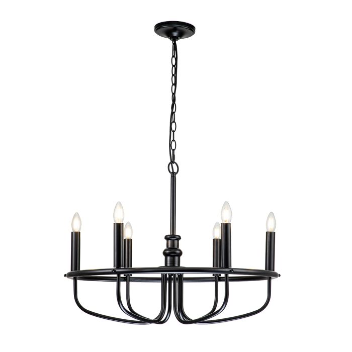 Kichler Capitol Hill 6-Light Black Modern Chandelier