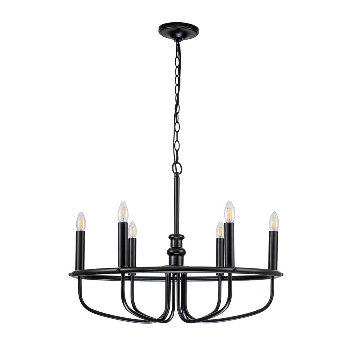 Kichler Capitol Hill 6-Light Black Modern Chandelier
