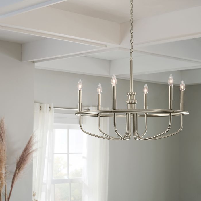 Kichler Capitol Hill 6-Light Brushed Nickel Modern Chandelier
