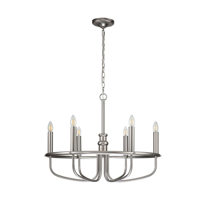 Kichler Capitol Hill 6-Light Brushed Nickel Modern Chandelier
