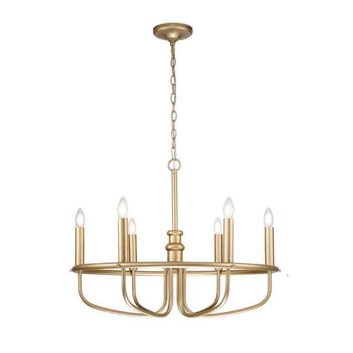 Kichler Capitol Hill 6-Light Painted Natural Brass Modern Chandelier