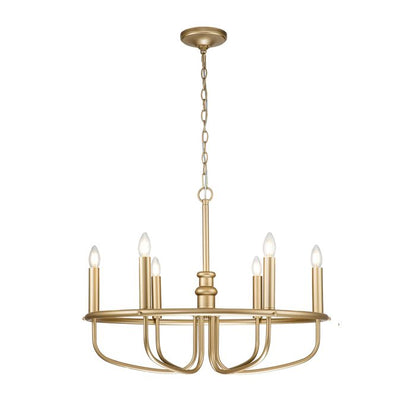 Kichler Capitol Hill 6-Light Painted Natural Brass Modern Chandelier