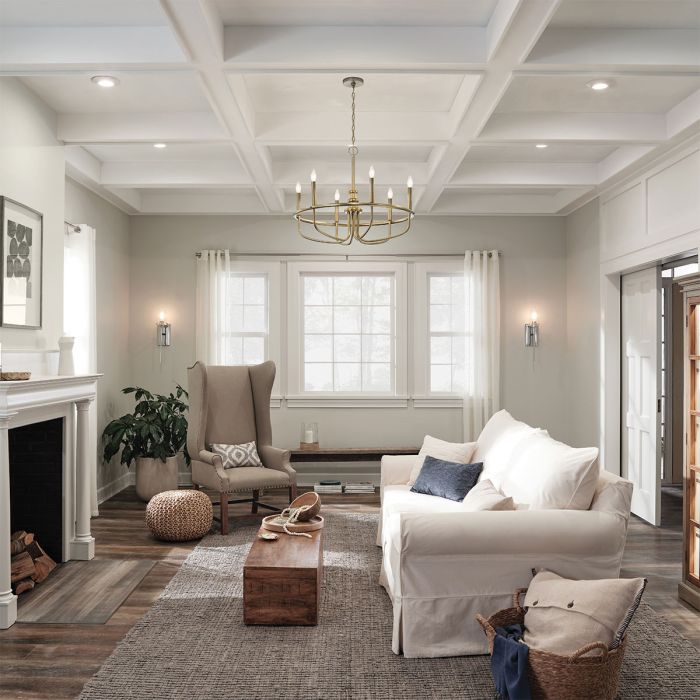Kichler Capitol Hill 6-Light Painted Natural Brass Modern Chandelier