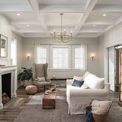 Kichler Capitol Hill 6-Light Painted Natural Brass Modern Chandelier