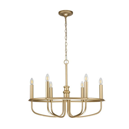 Kichler Capitol Hill 6-Light Painted Natural Brass Modern Chandelier