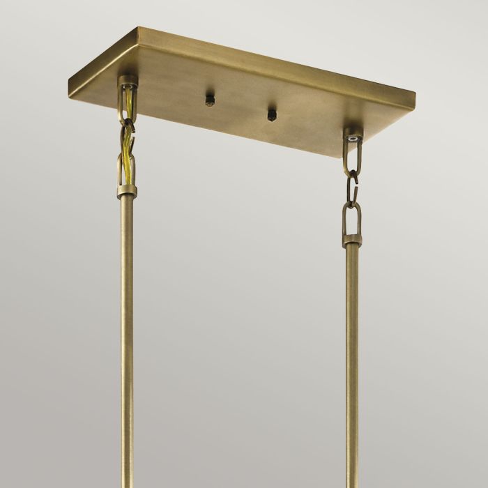 Kichler Cayden 6-Light Natural Brass Linear Island Chandelier