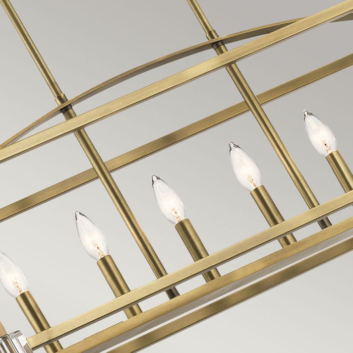 Kichler Cayden 6-Light Natural Brass Linear Island Chandelier