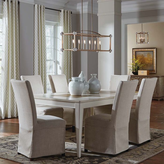 Kichler Cayden 6-Light Natural Brass Linear Island Chandelier