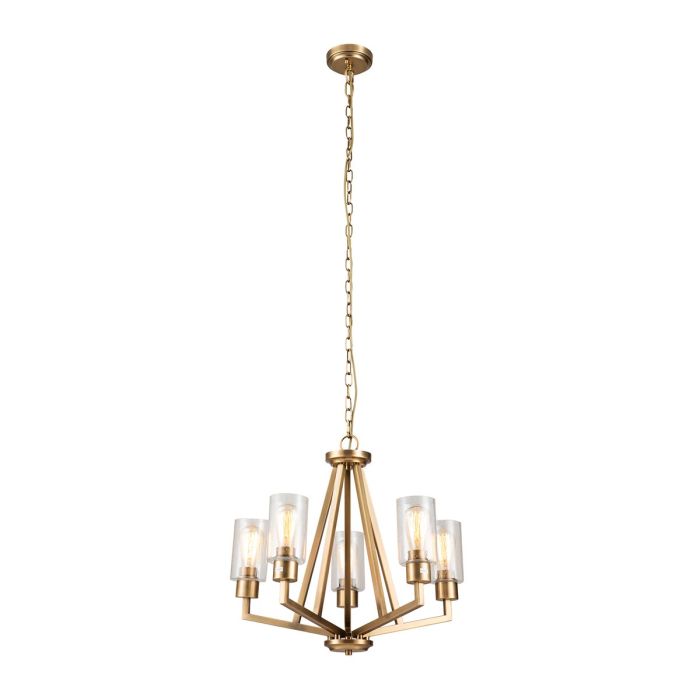 Kichler Deryn 5-Light Natural Brass Modern Chandelier