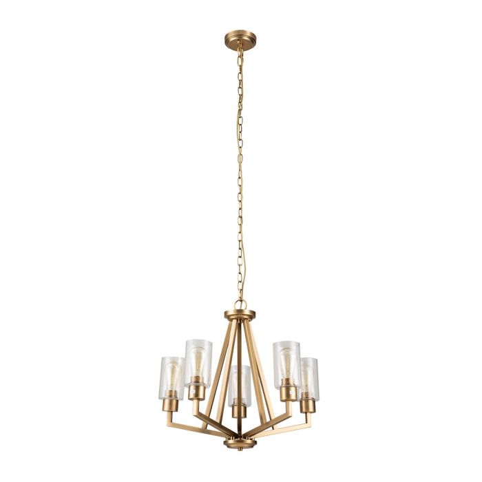 Kichler Deryn 5-Light Natural Brass Modern Chandelier