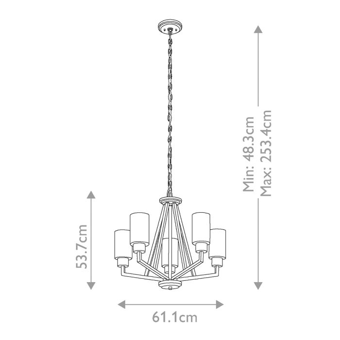Kichler Deryn 5-Light Natural Brass Modern Chandelier
