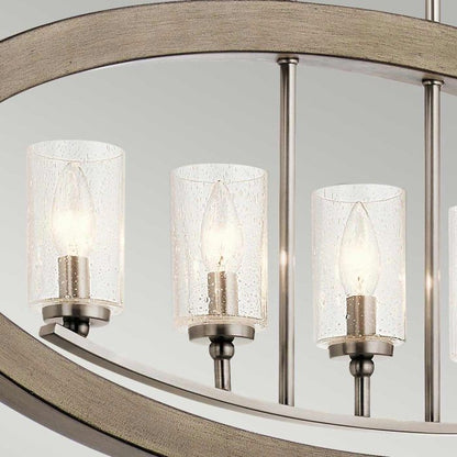 Kichler Grand Bank 5-Light Distressed Antique Grey Linear Island Chandelier