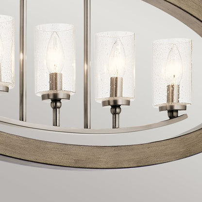 Kichler Grand Bank 5-Light Distressed Antique Grey Linear Island Chandelier