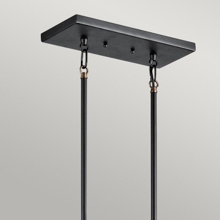 Kichler Imahn 5-Light Black and Natural Brass Linear Island Chandelier