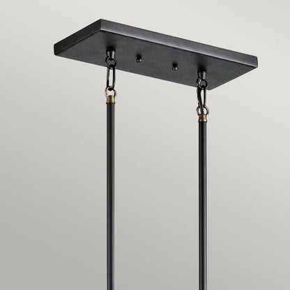 Kichler Imahn 5-Light Black and Natural Brass Linear Island Chandelier